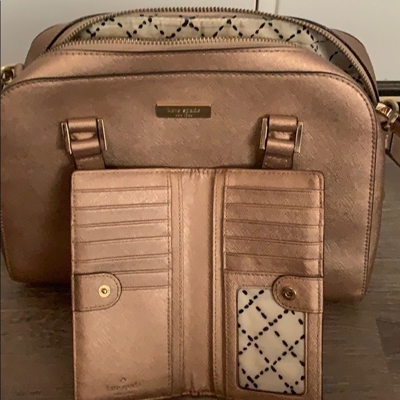Kate Spade rose gold bag and wallet - Picture 2 of 4